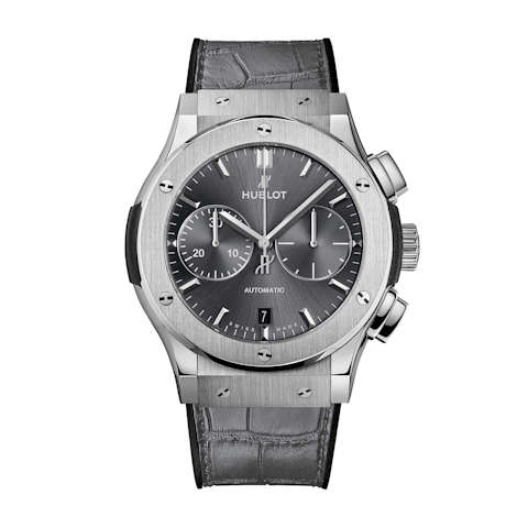 Vertical Hublot Classic Fusion Chronograph Titanium Racing Grey*