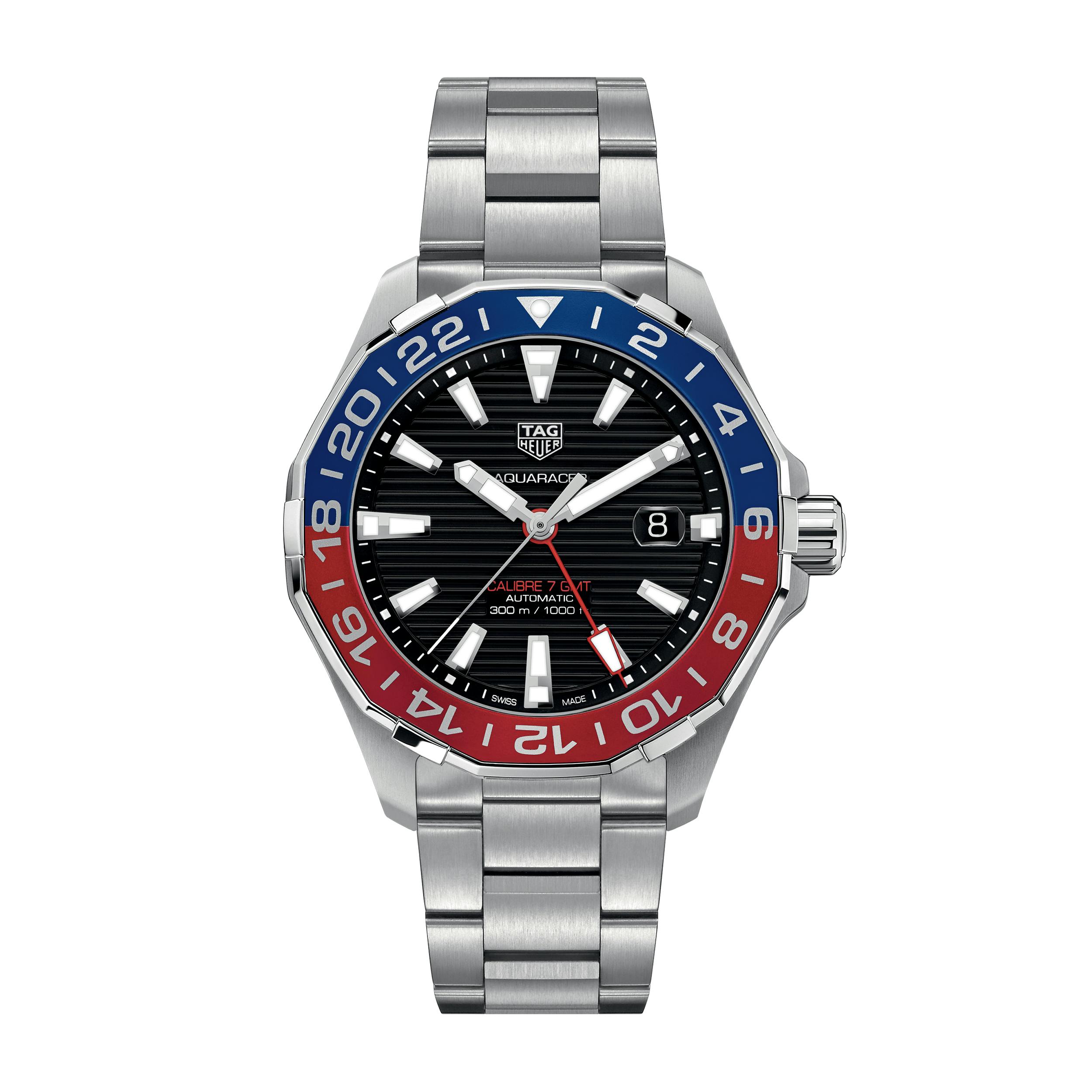 TAG Heuer Aquaracer Calibre 7 GMT Automatic Mens Black Steel Watch